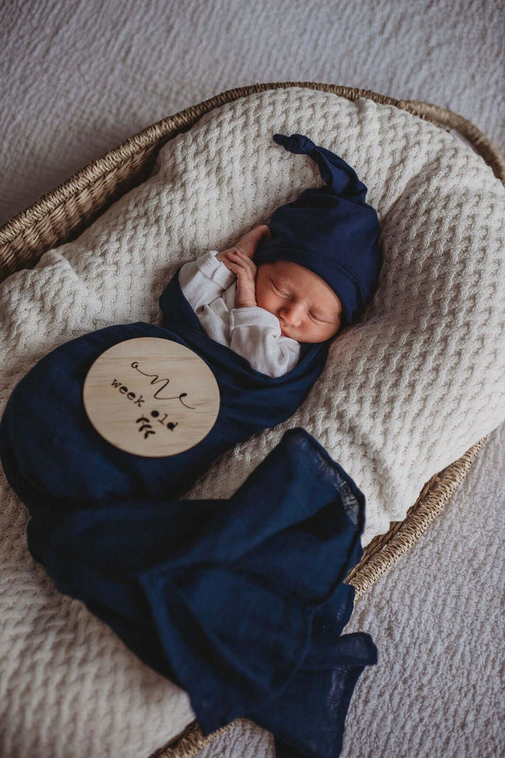 Organic Muslin Wrap Navy
