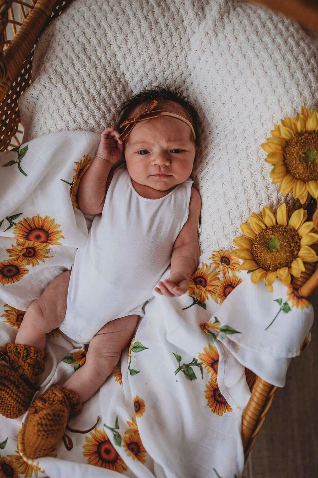 Organic Muslin Wrap Sunflower