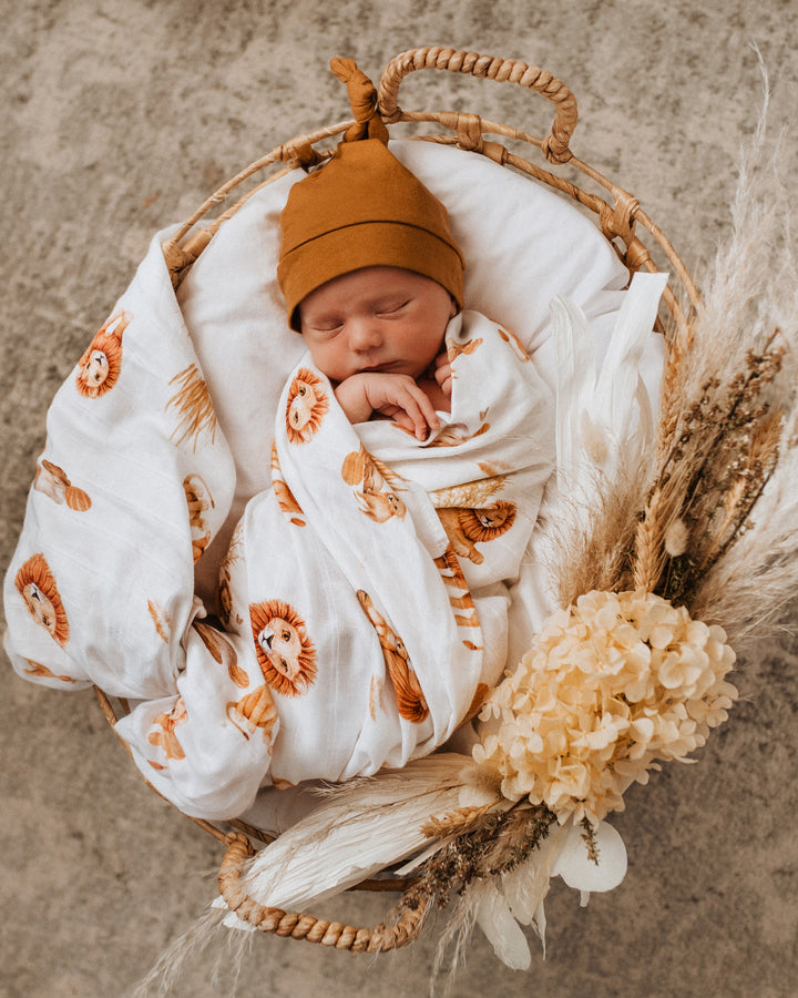 Organic Muslin Wrap Lion