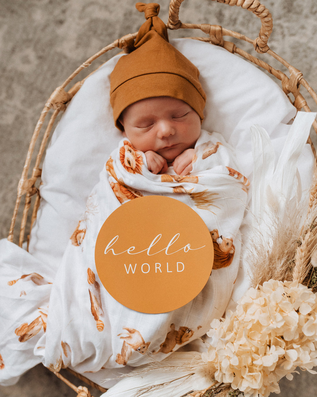 Organic Muslin Wrap Lion