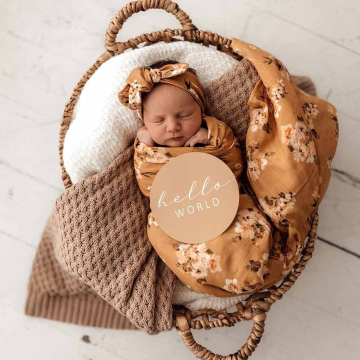 Organic Muslin wrap -Golden Flower