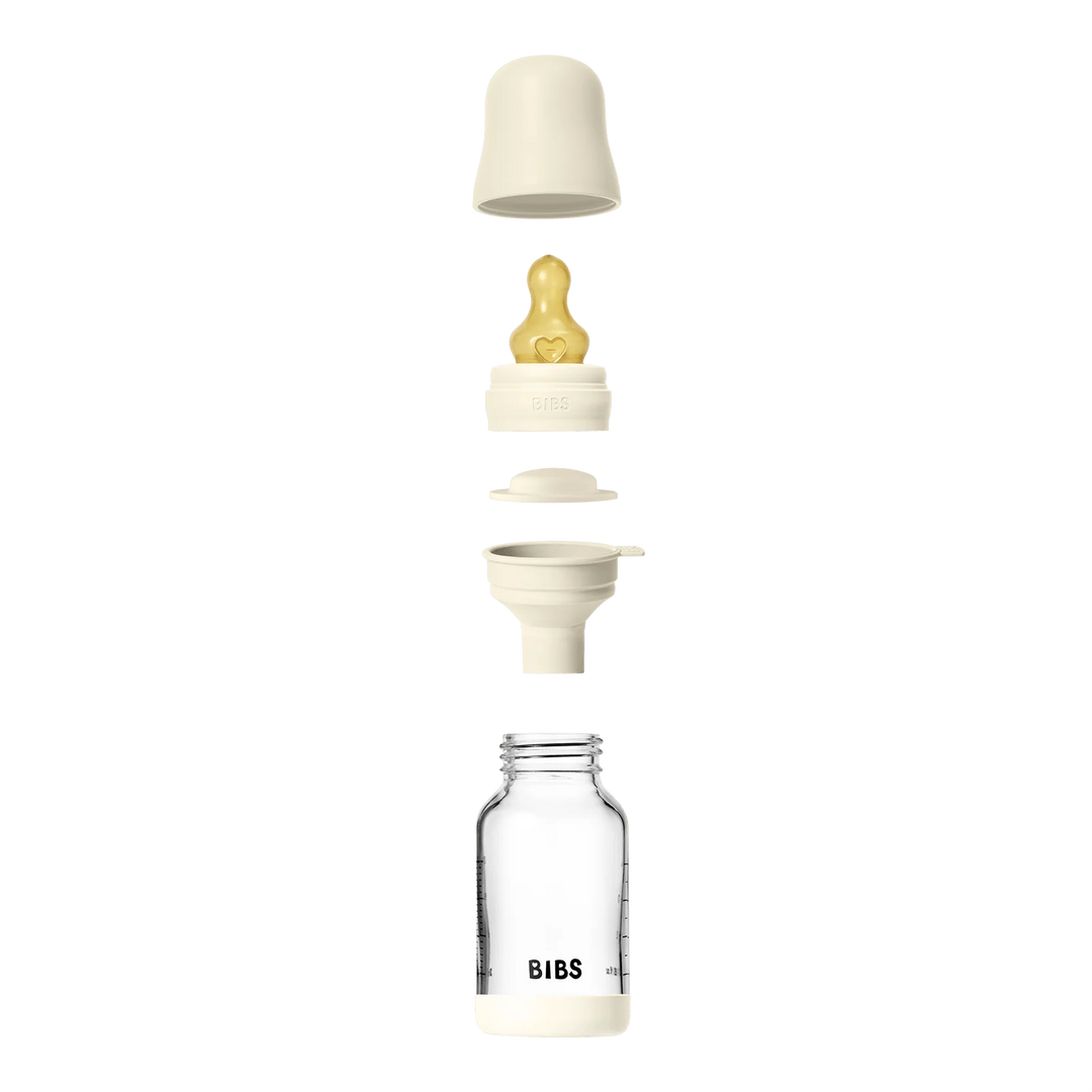 Bibs Glass Bottle Complete Set (2 Pack) 120ml Latex - Ivory
