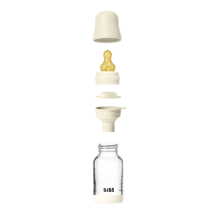 Bibs Glass Bottle Complete Set (2 Pack) 120ml Latex - Ivory