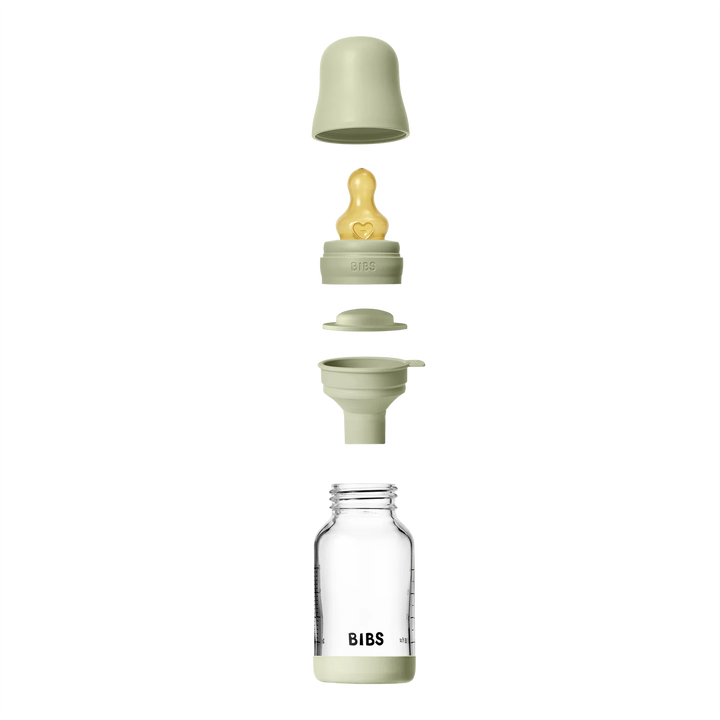 Bibs Glass Bottle Complete Set (2 Pack) 120ml Latex - Sage