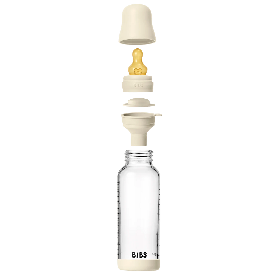 Bibs Glass Bottle Complete Set (2 Pack) 240ml Latex - Ivory