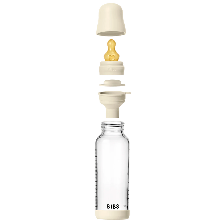 Bibs Glass Bottle Complete Set (2 Pack) 240ml Latex - Ivory