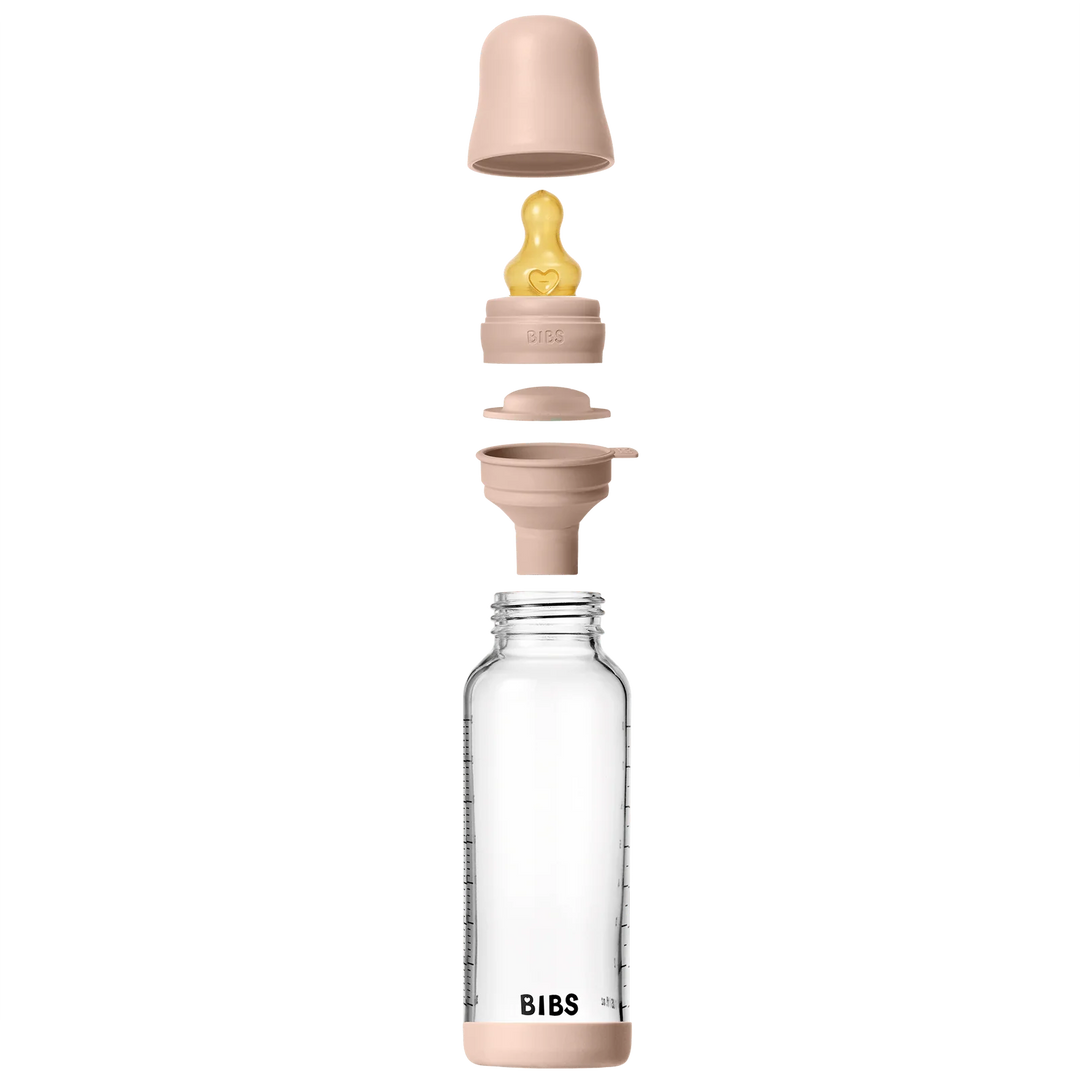Bibs Glass Bottle Complete Set (2 Pack) 240ml Latex - Blush