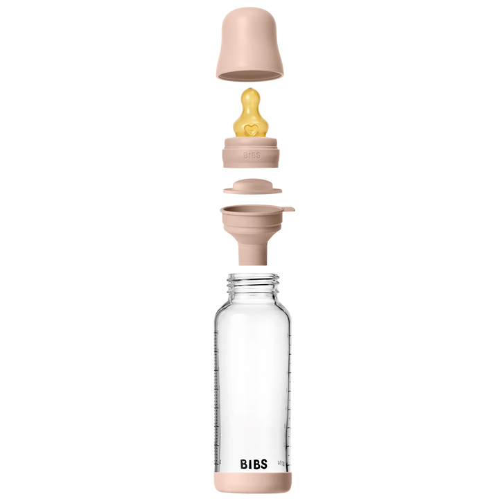 Bibs Glass Bottle Complete Set (2 Pack) 240ml Latex - Blush