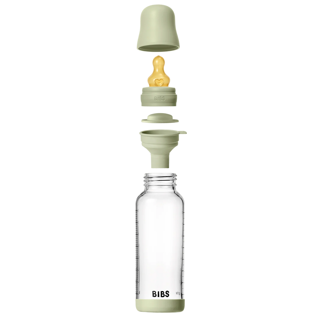Bibs Glass Bottle Complete Set (2 Pack) 240ml Latex - Sage