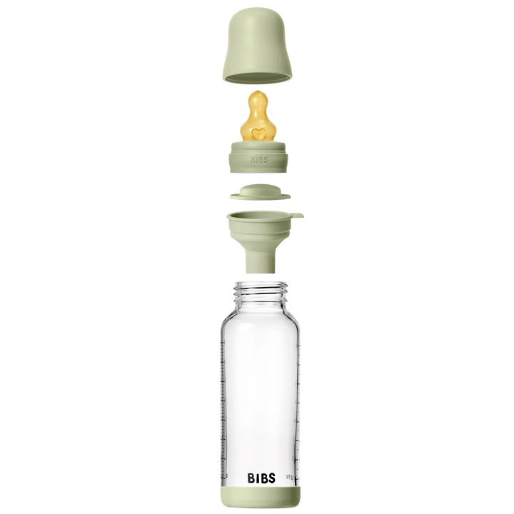 Bibs Glass Bottle Complete Set (2 Pack) 240ml Latex - Sage