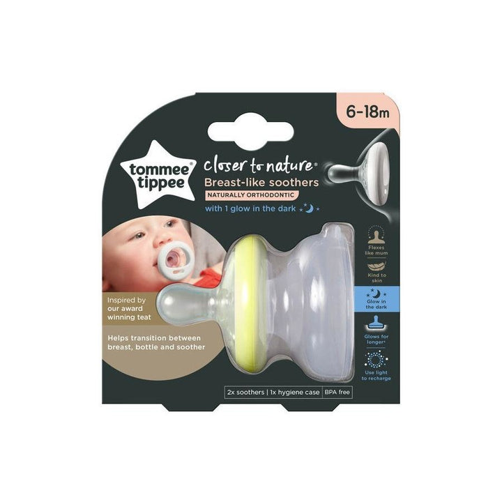 Tommee Tippee Closer to nature BREAST-LIKE SOOTHER DAY & NIGHT 6-18M 2PK