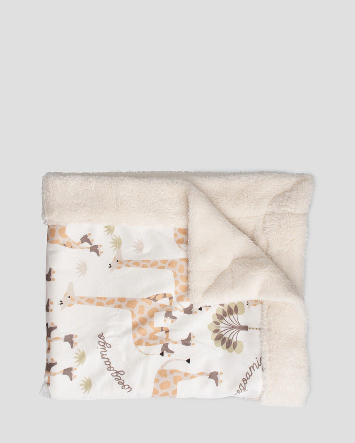 Weegoamigo Sherpa Snuggle Blanket - Stevie Necks Giraffe