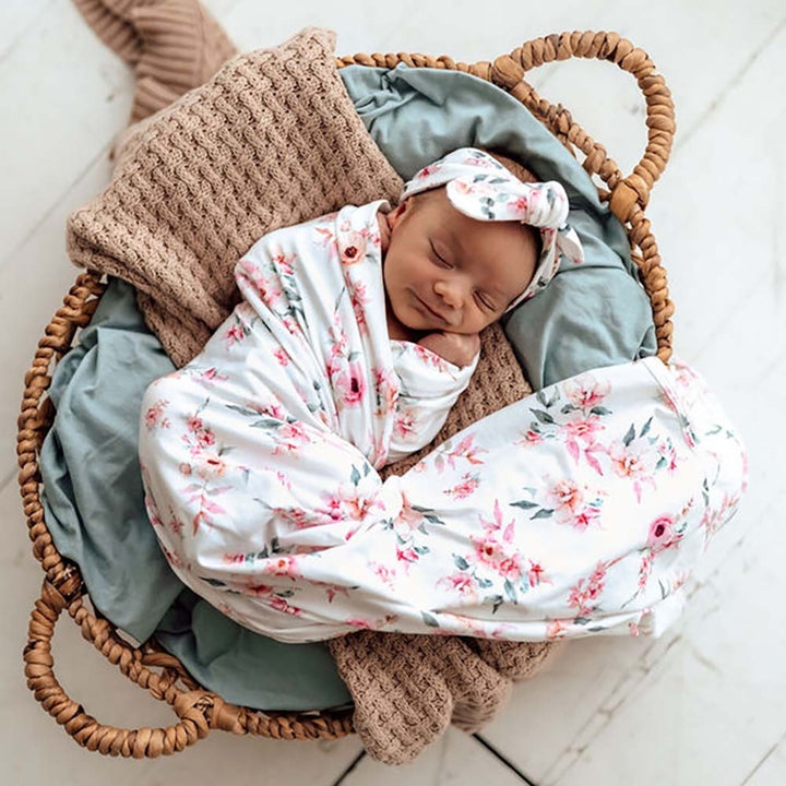 Baby Jersey Wrap & Topknot Set Camille