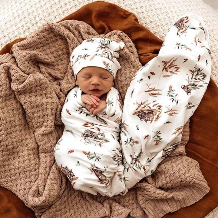 Baby Jersey Wrap & Beanie Set Koala