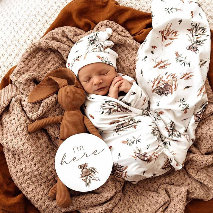 Baby Jersey Wrap & Beanie Set Koala