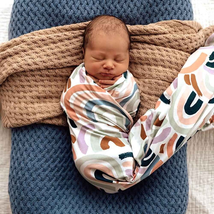 Baby Jersey Wrap & Beanie Set-Rainbow Baby