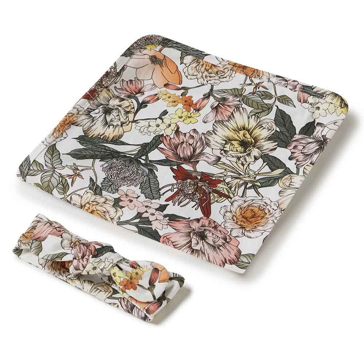 Organic Jersey Wrap & Topknot Set-Australiana