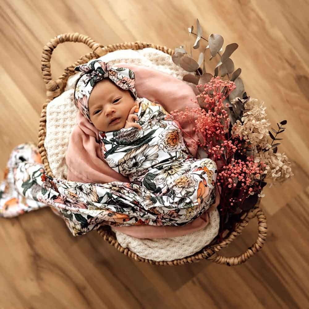 Organic Jersey Wrap & Topknot Set-Australiana