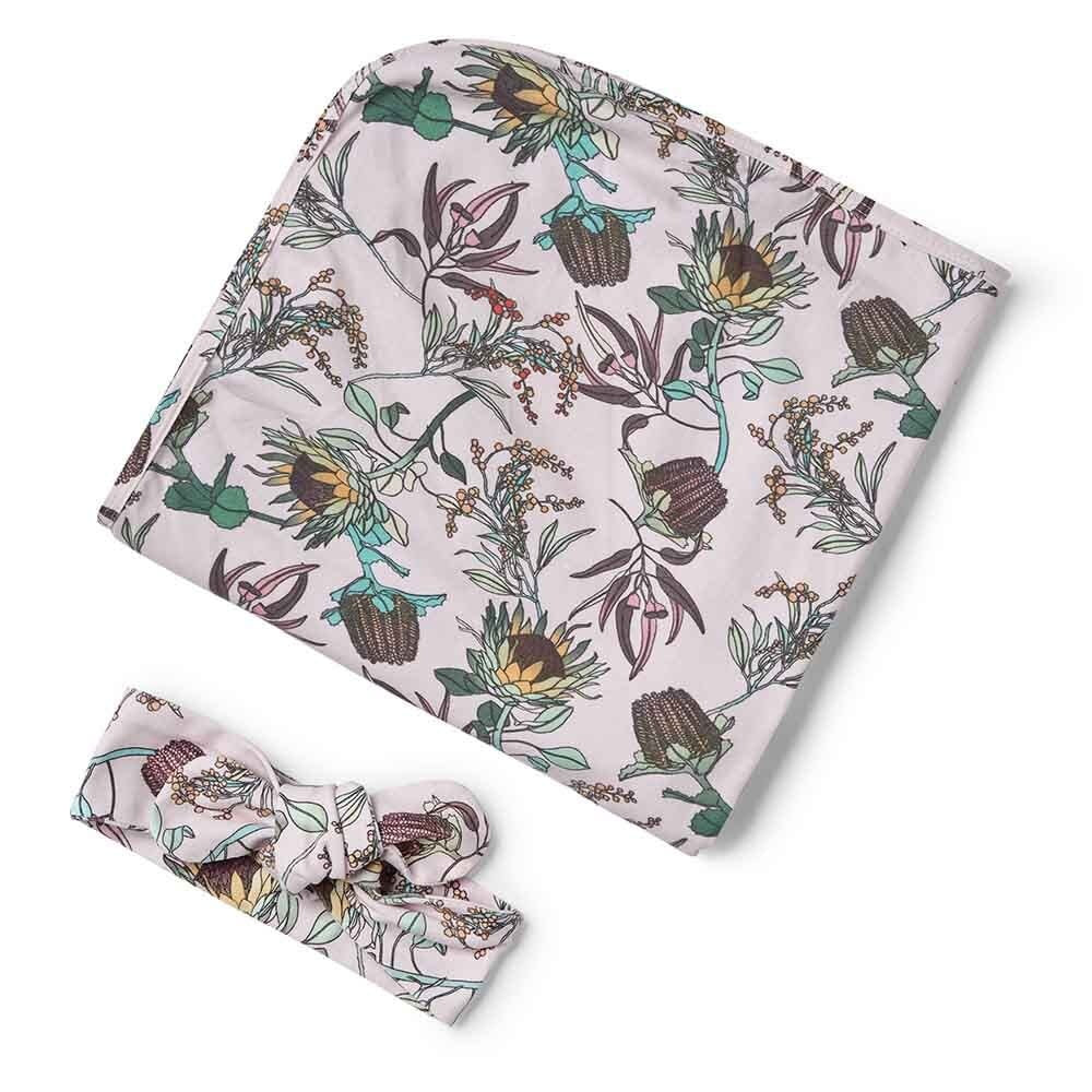 Organic Jersey Wrap & Topknot Set-Banksia