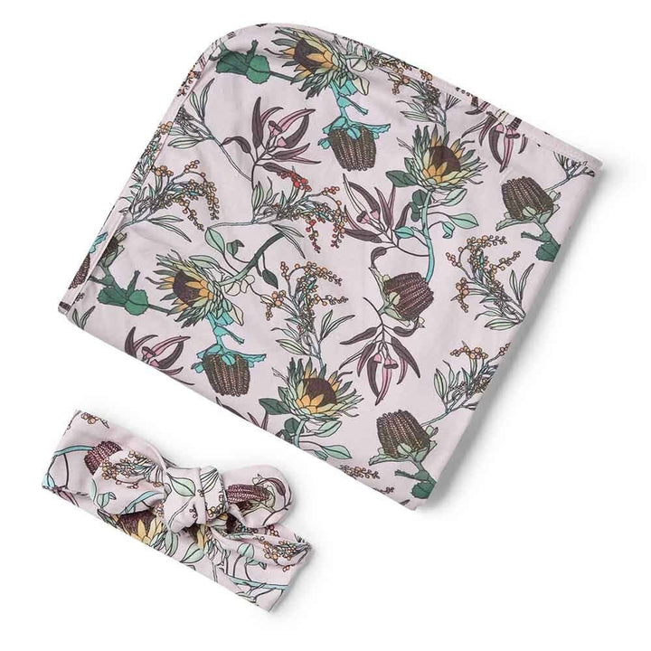 Organic Jersey Wrap & Topknot Set-Banksia