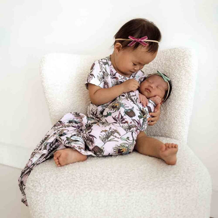 Organic Jersey Wrap & Topknot Set-Banksia