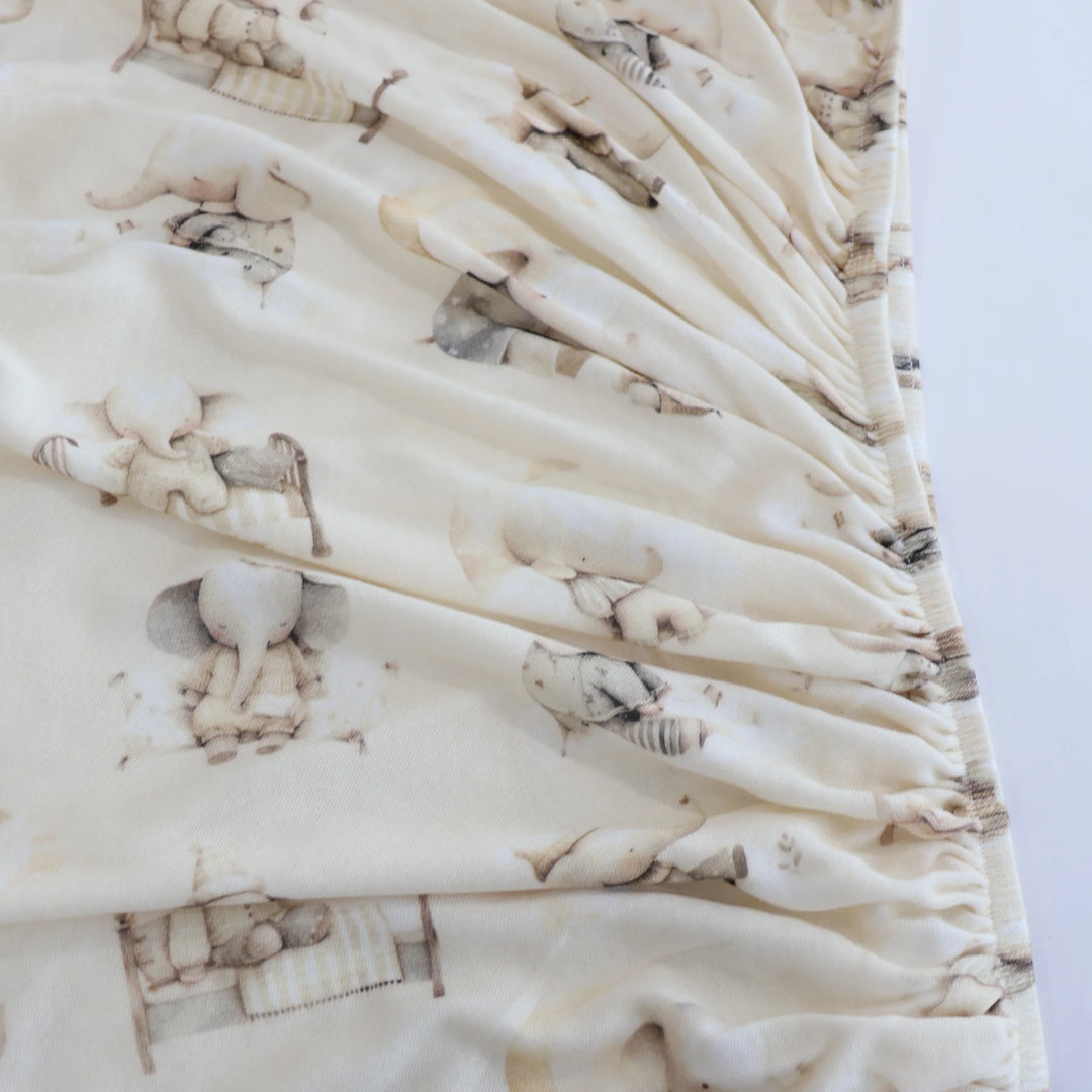 Bubba Blue Elephant Bedtime Jersey Cot Fitted Sheet