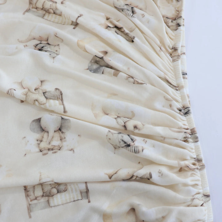 Bubba Blue Elephant Bedtime Jersey Cot Fitted Sheet