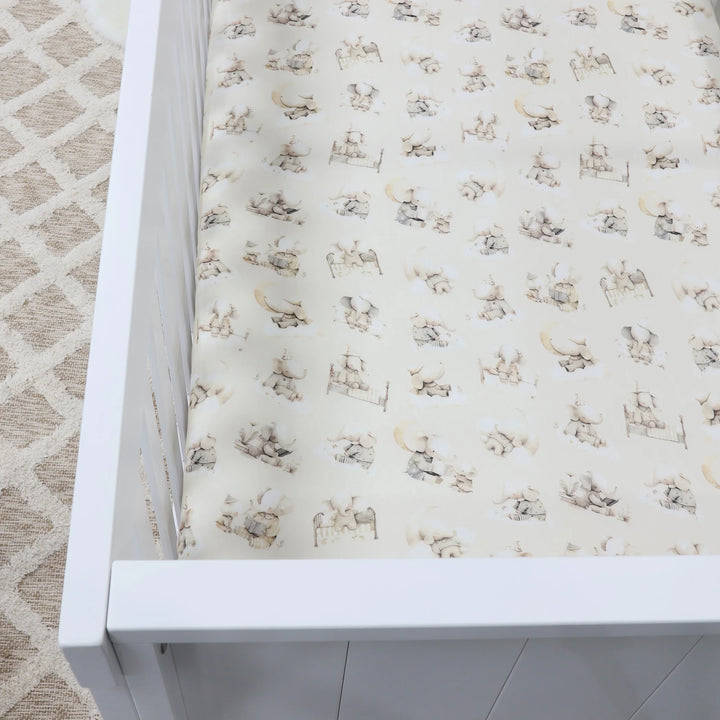 Bubba Blue Elephant Bedtime Jersey Cot Fitted Sheet