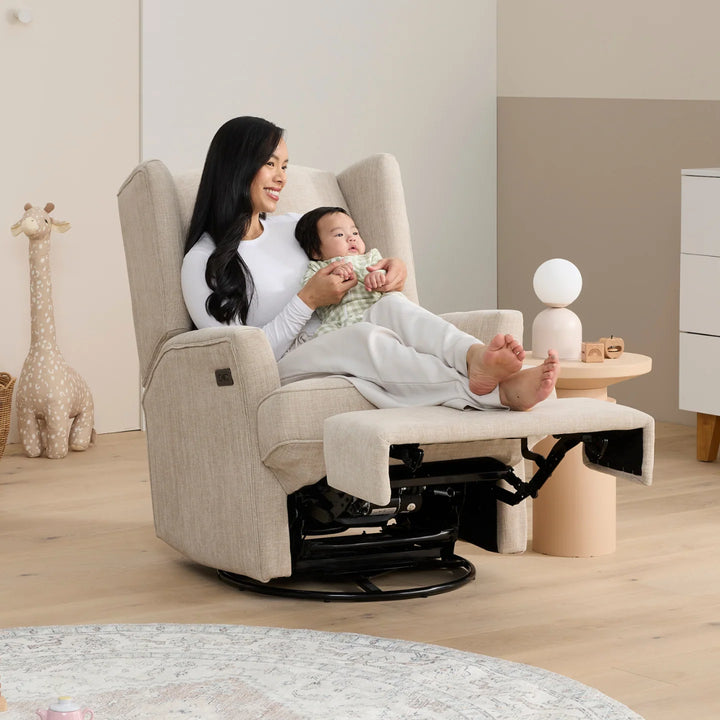 Il Tutto Chelsea Electric Recliner Glider Chair with USB Latté