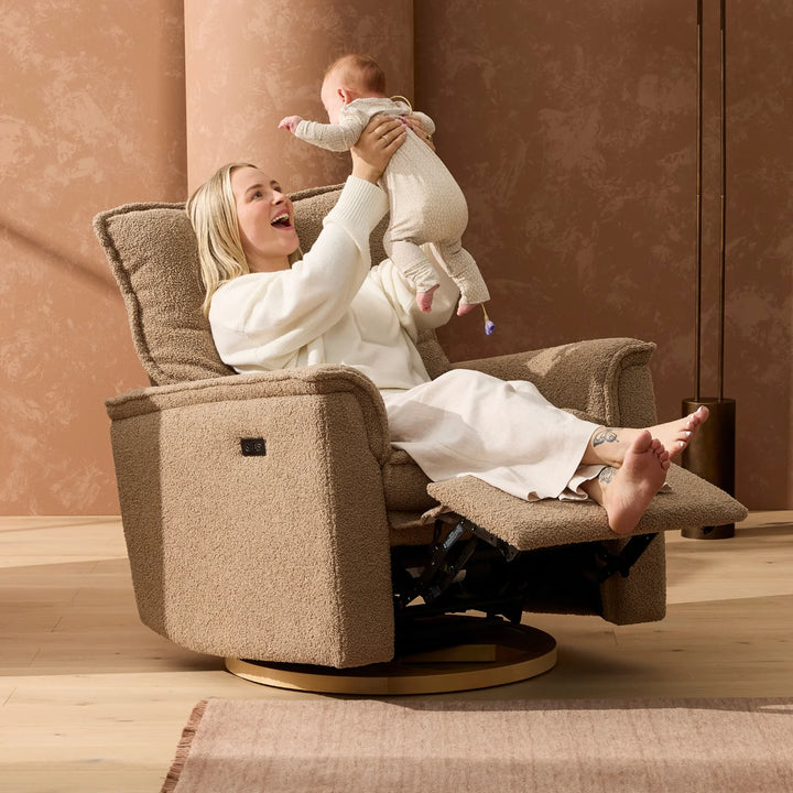 Il Tutto Louie Electric Recliner Glider Nursery Chair in Mocha Teddy