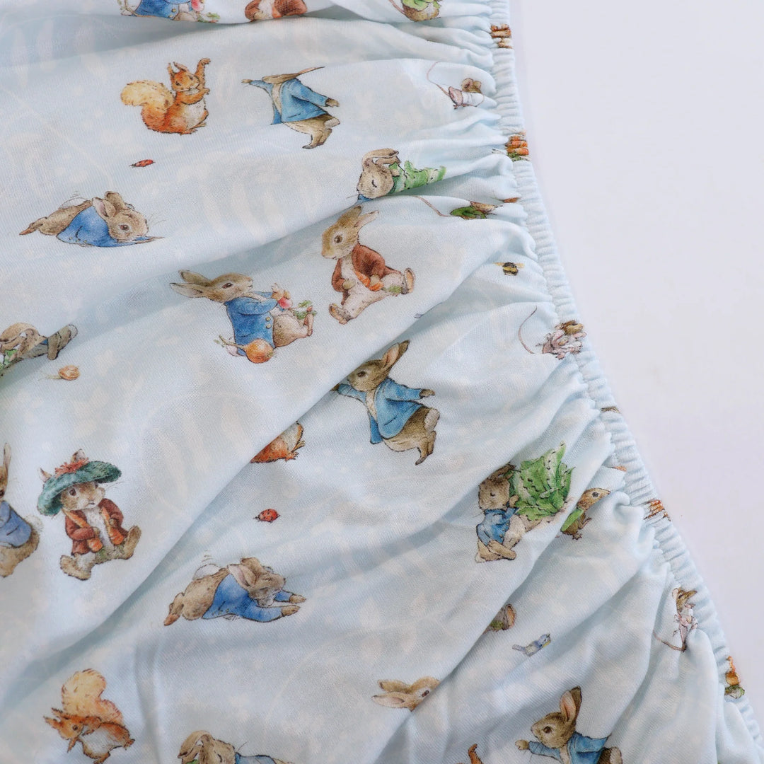 Bubba Blue Peter Rabbit & Benjamin Bunny Cot Fitted Sheet