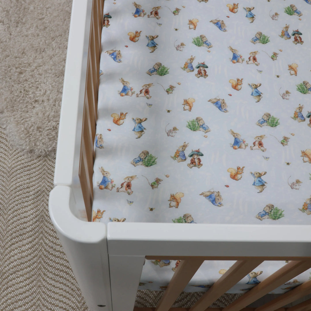Bubba Blue Peter Rabbit & Benjamin Bunny Cot Fitted Sheet