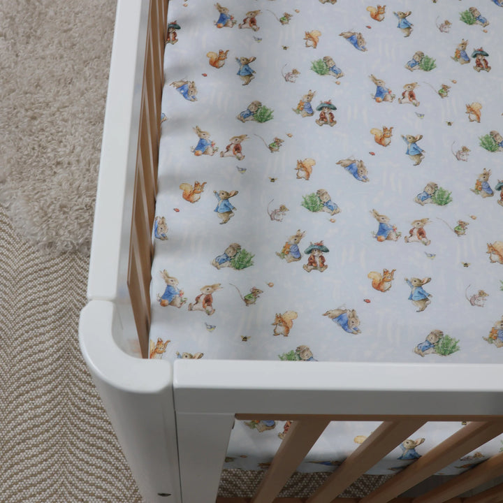Bubba Blue Peter Rabbit & Benjamin Bunny Cot Fitted Sheet