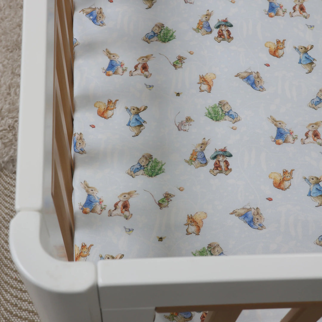 Bubba Blue Peter Rabbit & Benjamin Bunny Cot Fitted Sheet
