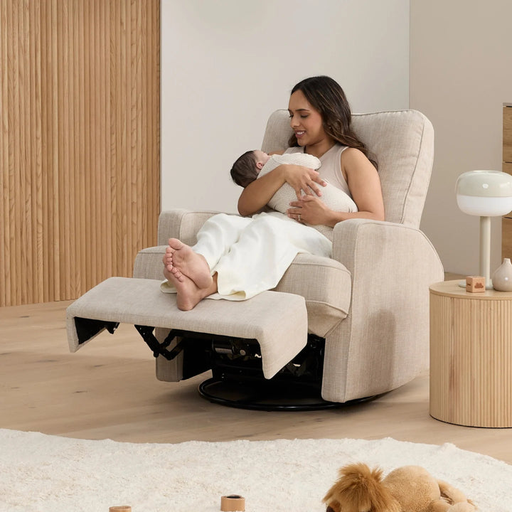 Il Tutto Quinn Electric Recliner Glider Chair with USB in Latté