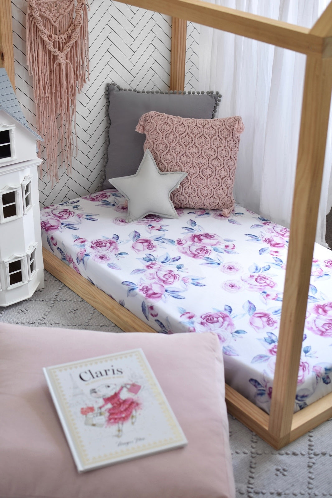 Fitted Cot Sheet Lilac Skies