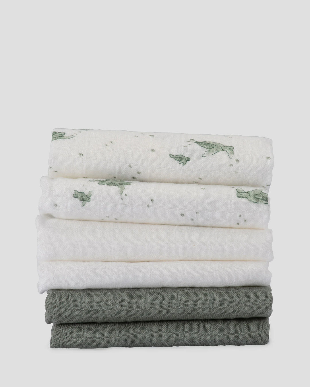 Little Bamboo Muslin Washers 6Pk - Turtle Bay