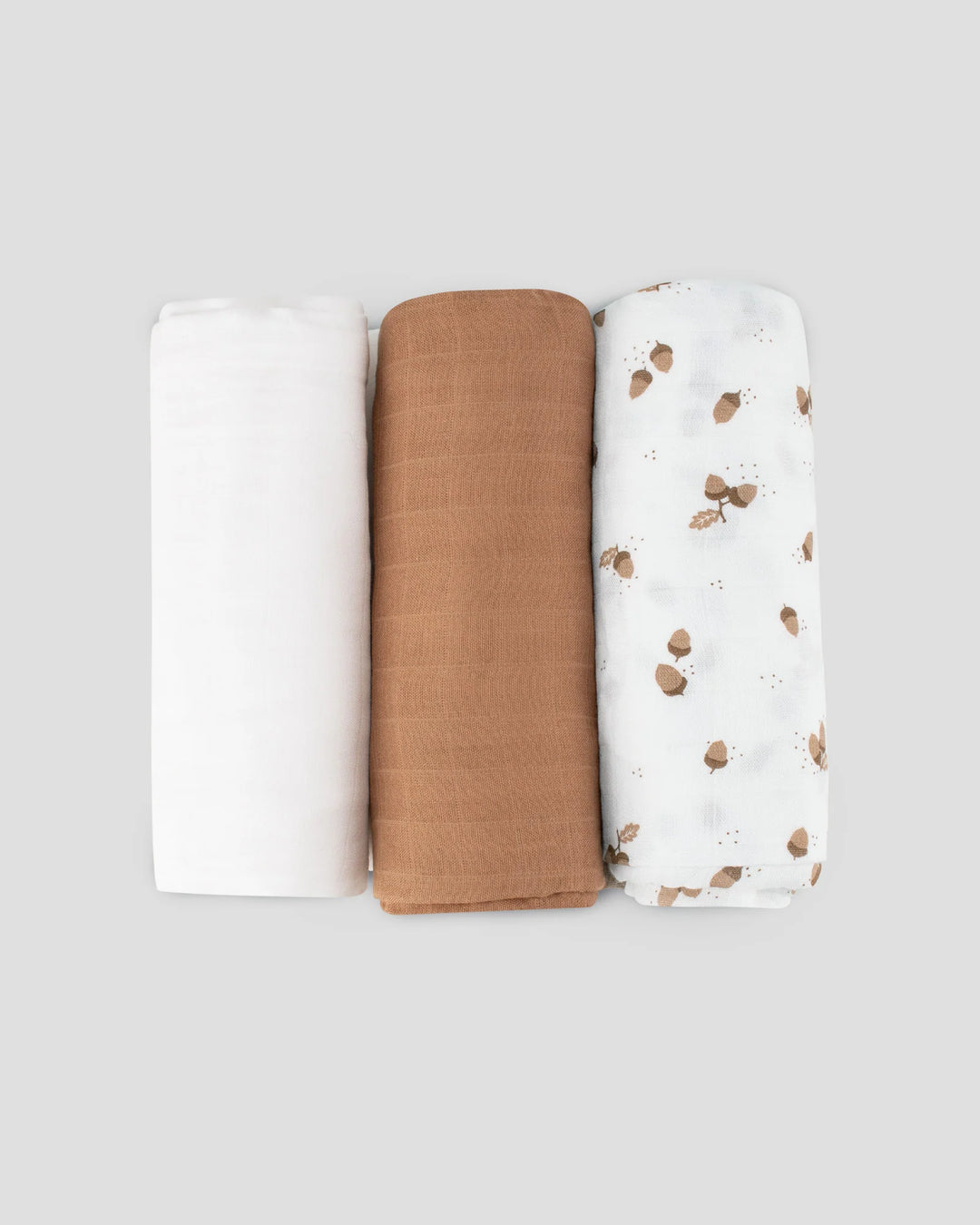 Little Bamboo Muslin Wraps 3 Pack - Iced Coffee