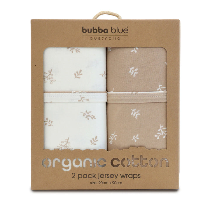 Bubba Blue Organic Cotton 2pk Jersey Swaddle Wraps - Chestnut