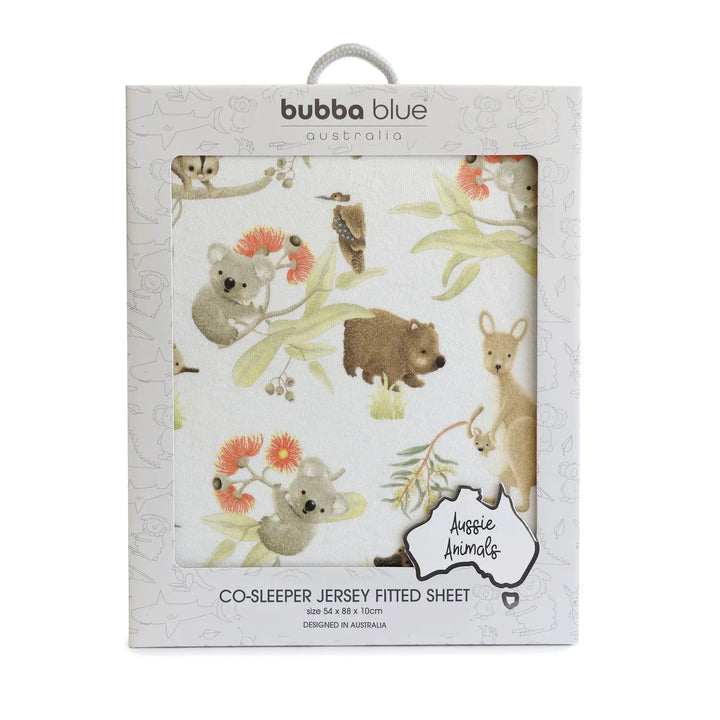 Bubba Blue Aussie Animals CO-SLEEPER FITTED SHEET- OATMEAL