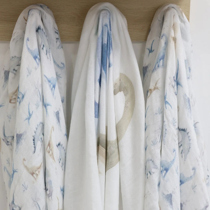 Bubba Blue Jurassic Bamboo 3pk Muslin Wraps