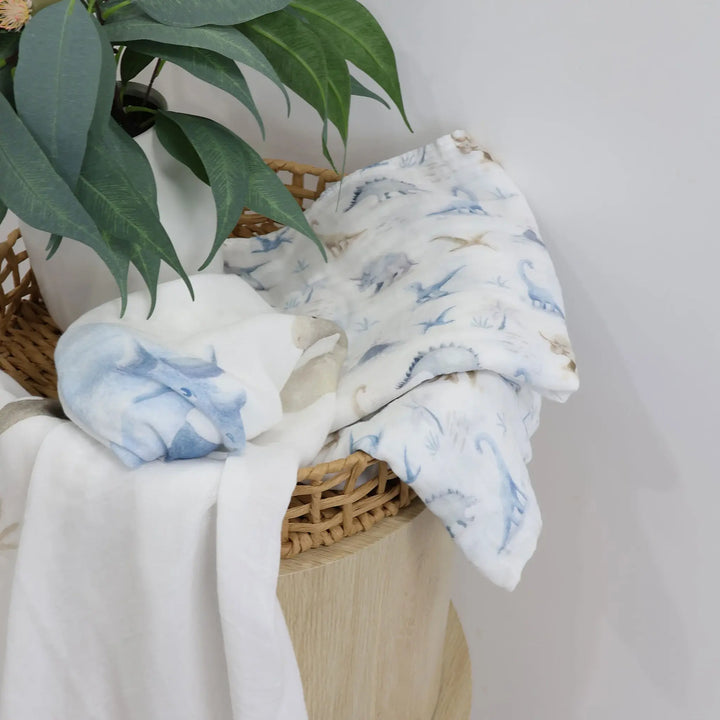 Bubba Blue Jurassic Bamboo 3pk Muslin Wraps