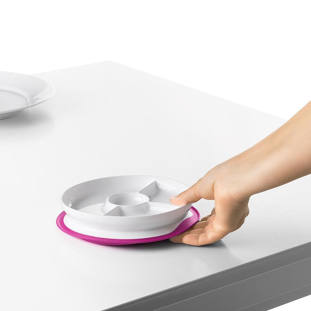 OXO TOT STICK & STAY DIVIDED PLATE PINK