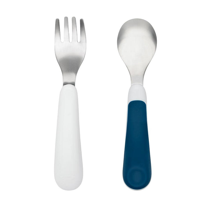 OXO TOT FORK & SPOON SET - NAVY