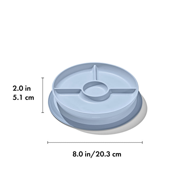 OXO Tot Stick & Stay Suction Divided Plate - Dusk
