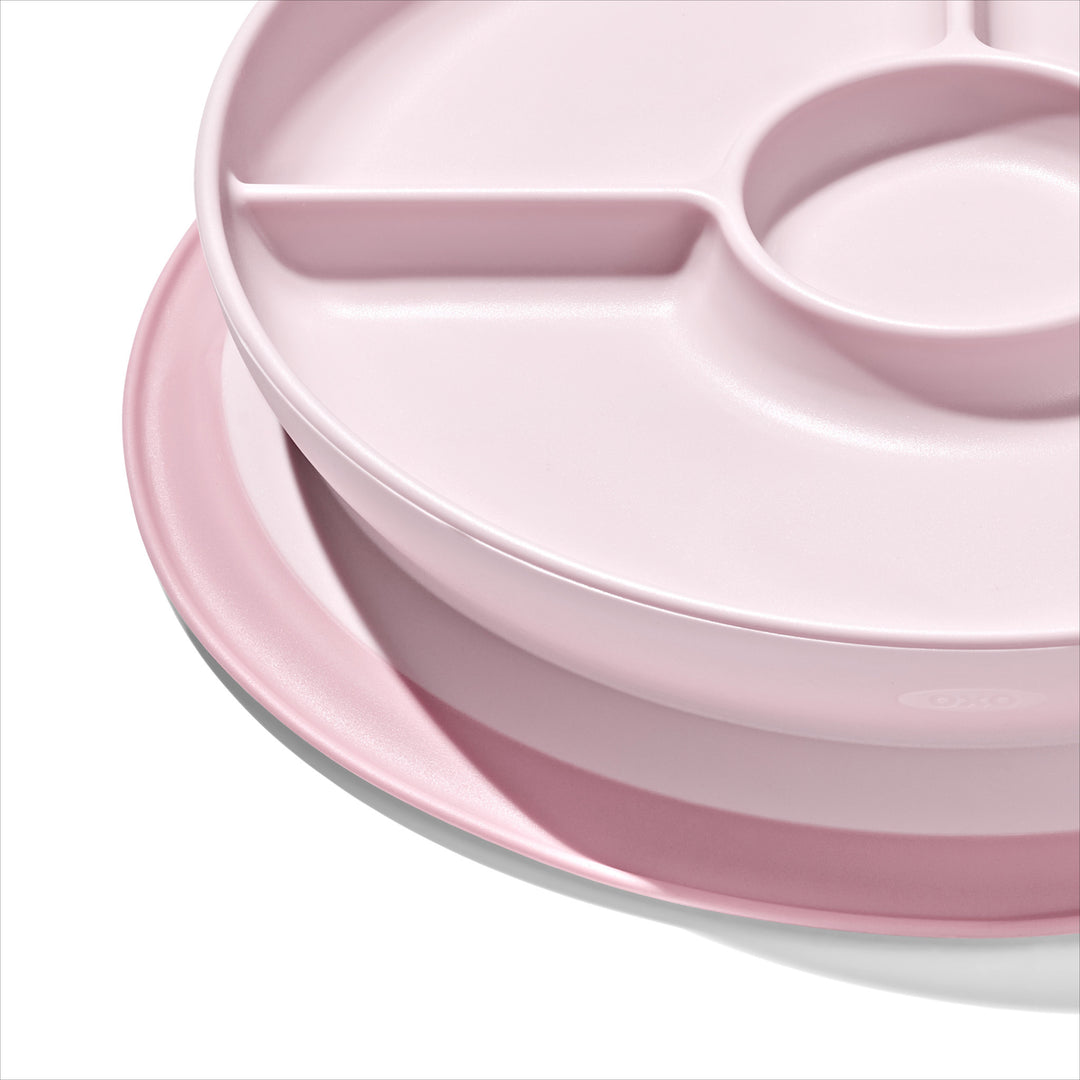 OXO Tot Stick & Stay Suction Divided Plate - Blossom