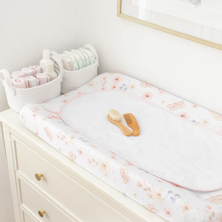 Living Textiles Change Mat Cover and Liner - Butterfly Garden