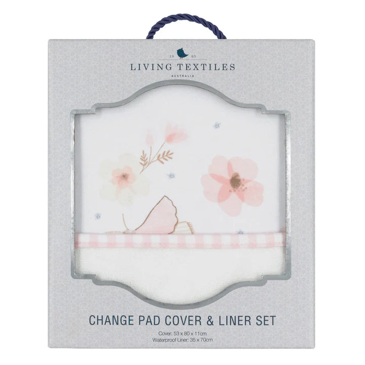 Living Textiles Change Mat Cover and Liner - Butterfly Garden