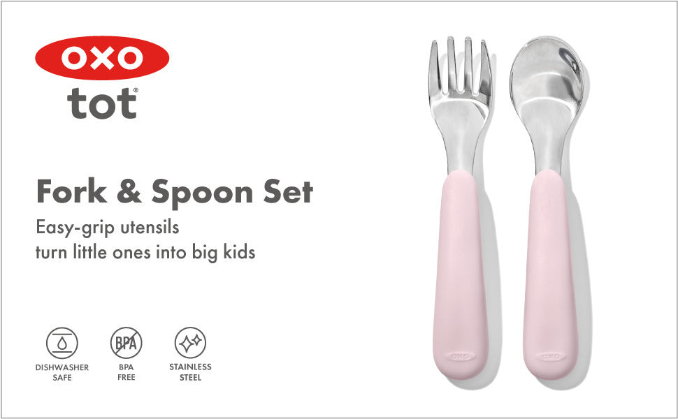 OXO Tot Fork & Spoon Set - Blossom