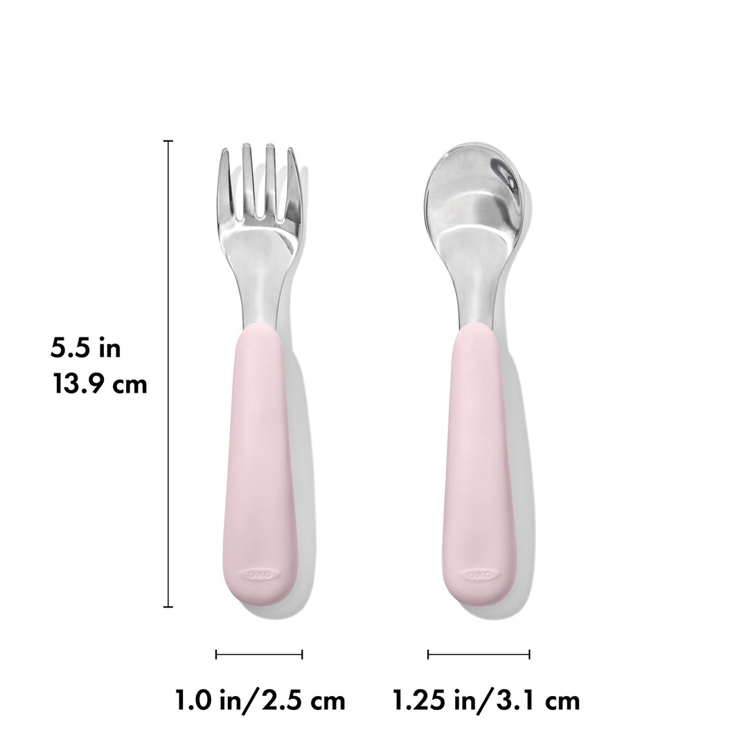 OXO Tot Fork & Spoon Set - Blossom